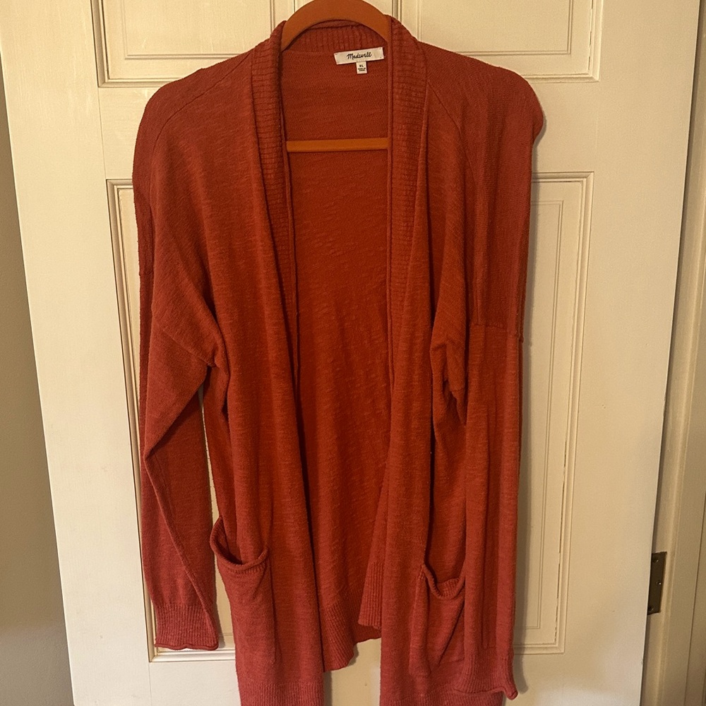 Madewell Terracotta Open Front Cardigan